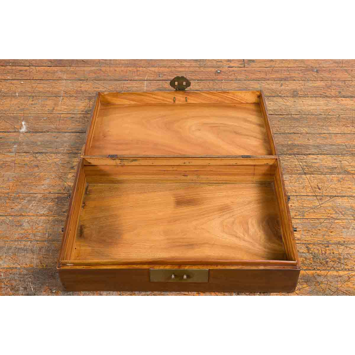 Chinese Vintage Blanket Chest with Traditional Brass Hardware and Handles-9. Asian & Chinese Furniture, Art, Antiques, Vintage Home Décor for sale at FEA Home