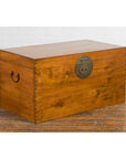 Large Vintage Chinese Wooden Blanket Chest with Brass Medallion Lock-2. Asian & Chinese Furniture, Art, Antiques, Vintage Home Décor for sale at FEA Home