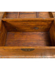 Large Vintage Chinese Wooden Blanket Chest with Brass Medallion Lock-11. Asian & Chinese Furniture, Art, Antiques, Vintage Home Décor for sale at FEA Home