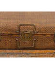 Indian Vintage Bamboo and Woven Rattan Suitcase with Brass Hardware-8. Asian & Chinese Furniture, Art, Antiques, Vintage Home Décor for sale at FEA Home