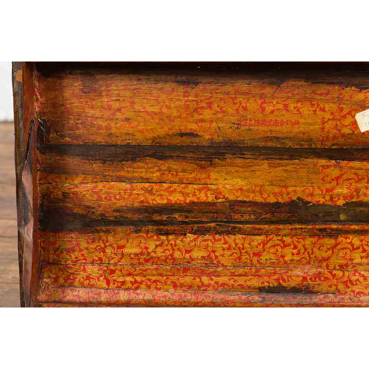 Thai 19th Century Woven Rattan over Wood Carrying Case with Painted Interior-10. Asian & Chinese Furniture, Art, Antiques, Vintage Home Décor for sale at FEA Home