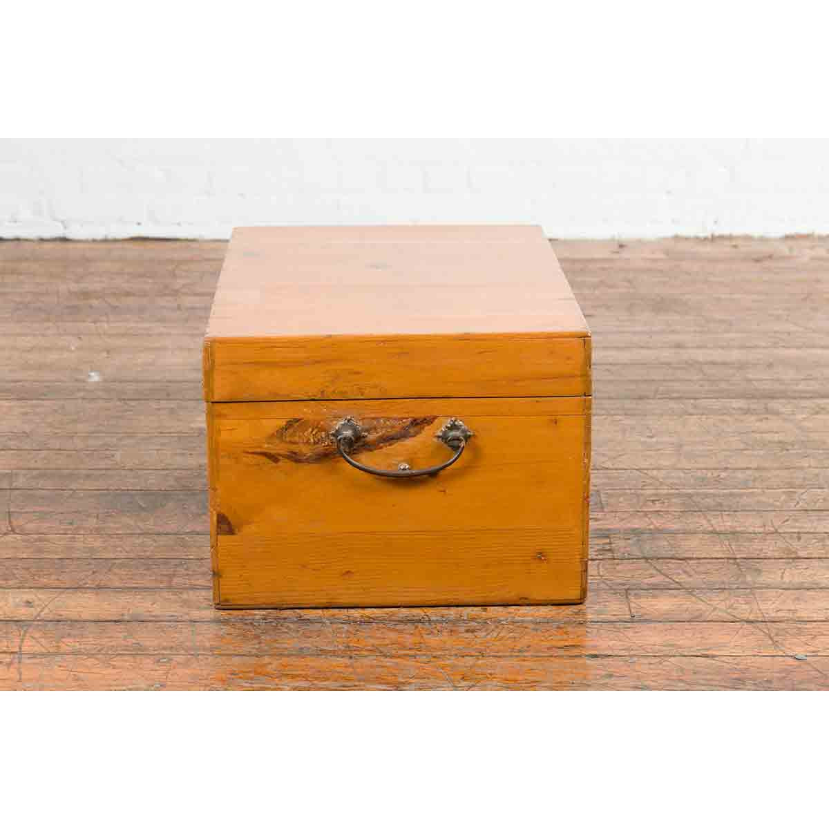 Chinese Early 20th Century Elmwood Blanket Chest with Brass Hardware-11. Asian & Chinese Furniture, Art, Antiques, Vintage Home Décor for sale at FEA Home