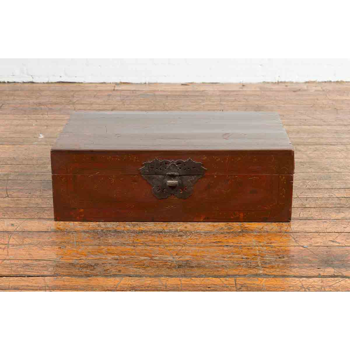 Chinese Early 20th Century Blanket Chest with Underglaze Floral Motifs-3. Asian & Chinese Furniture, Art, Antiques, Vintage Home Décor for sale at FEA Home