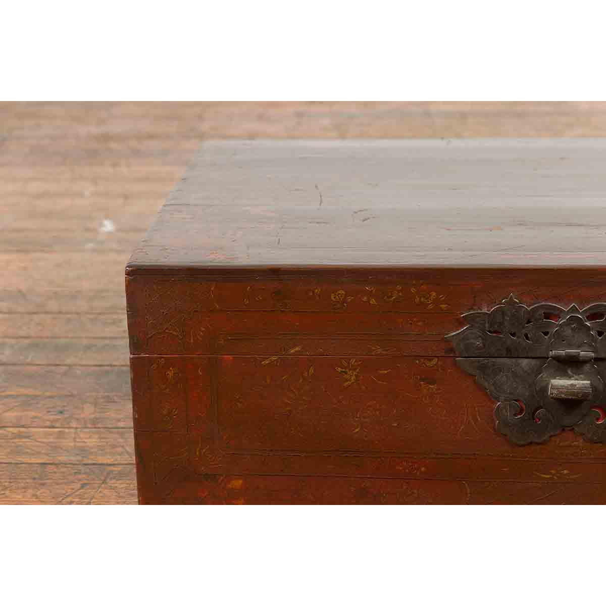 Chinese Early 20th Century Blanket Chest with Underglaze Floral Motifs-5. Asian & Chinese Furniture, Art, Antiques, Vintage Home Décor for sale at FEA Home