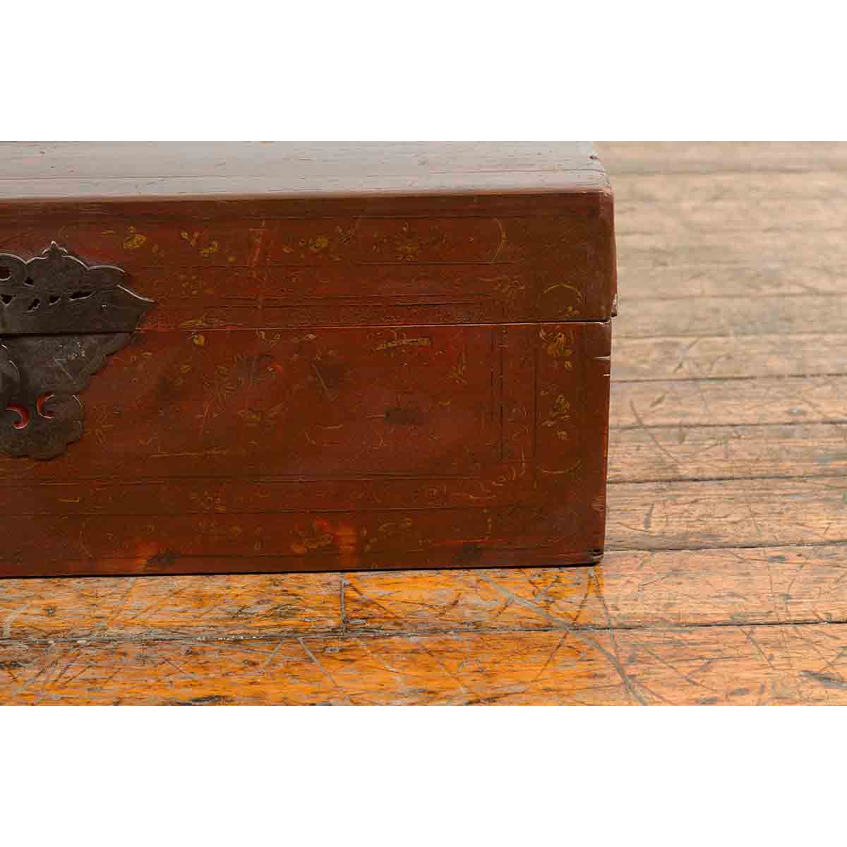 Chinese Early 20th Century Blanket Chest with Underglaze Floral Motifs-8. Asian & Chinese Furniture, Art, Antiques, Vintage Home Décor for sale at FEA Home