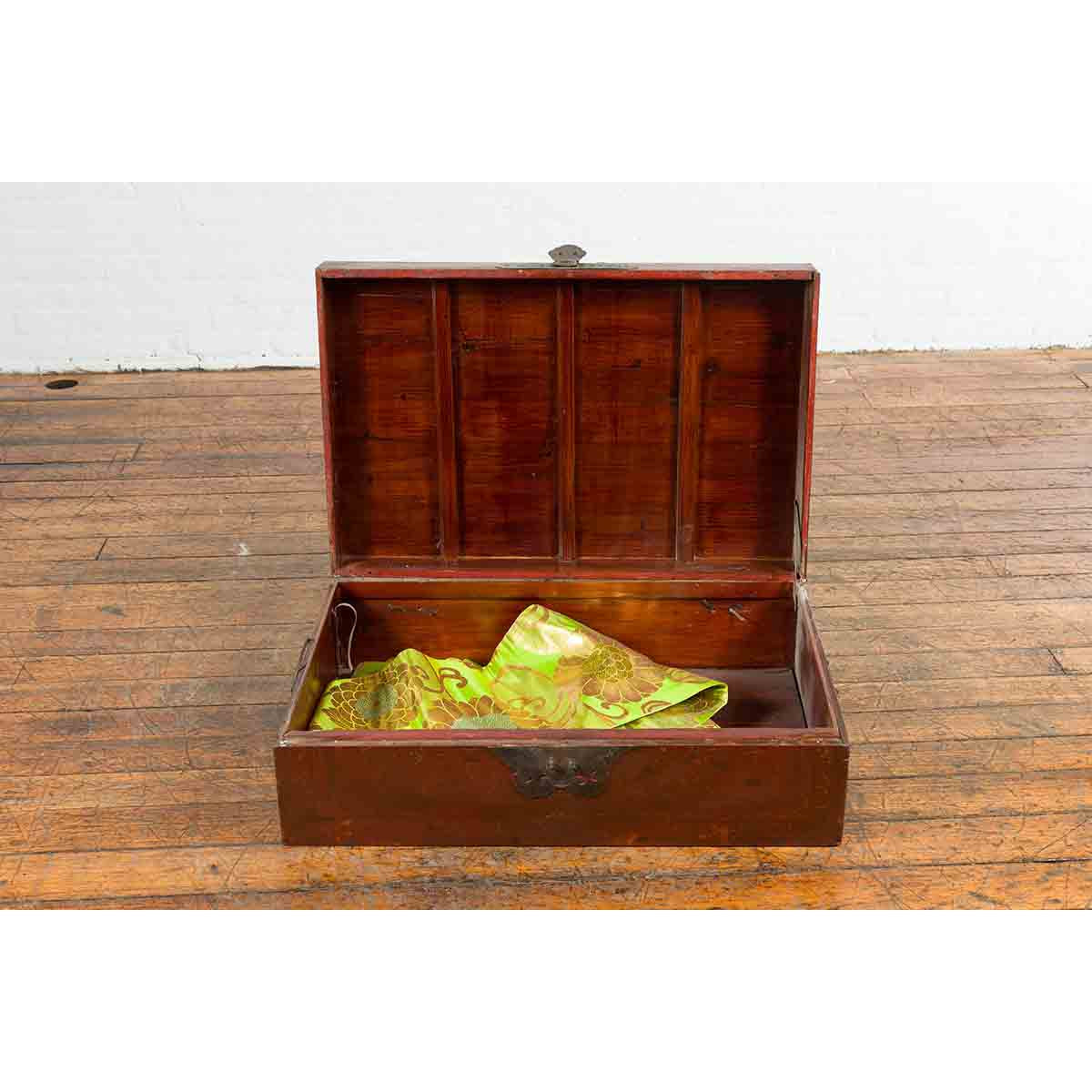 Chinese Early 20th Century Blanket Chest with Underglaze Floral Motifs-4. Asian & Chinese Furniture, Art, Antiques, Vintage Home Décor for sale at FEA Home