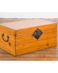 Early 20th Century Natural Elmwood Blanket Chest with Brass Side Handles-2. Asian & Chinese Furniture, Art, Antiques, Vintage Home Décor for sale at FEA Home