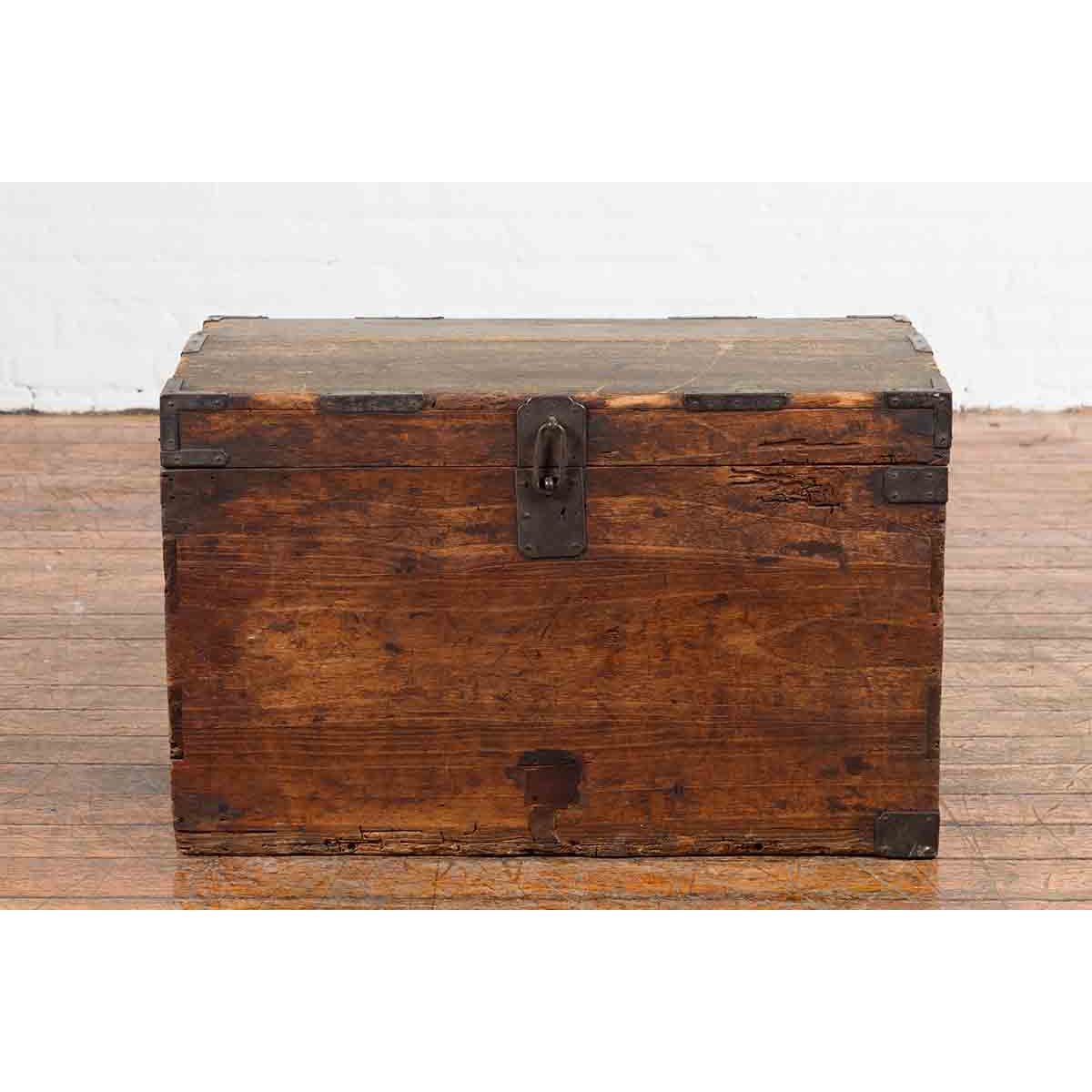 Japanese Meiji Period 19th Century Blanket Chest with Iron Hardware and Patina-4. Asian & Chinese Furniture, Art, Antiques, Vintage Home Décor for sale at FEA Home