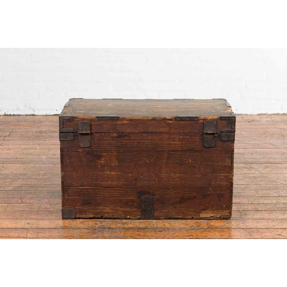 Japanese Meiji Period 19th Century Blanket Chest with Iron Hardware and Patina-13. Asian & Chinese Furniture, Art, Antiques, Vintage Home Décor for sale at FEA Home