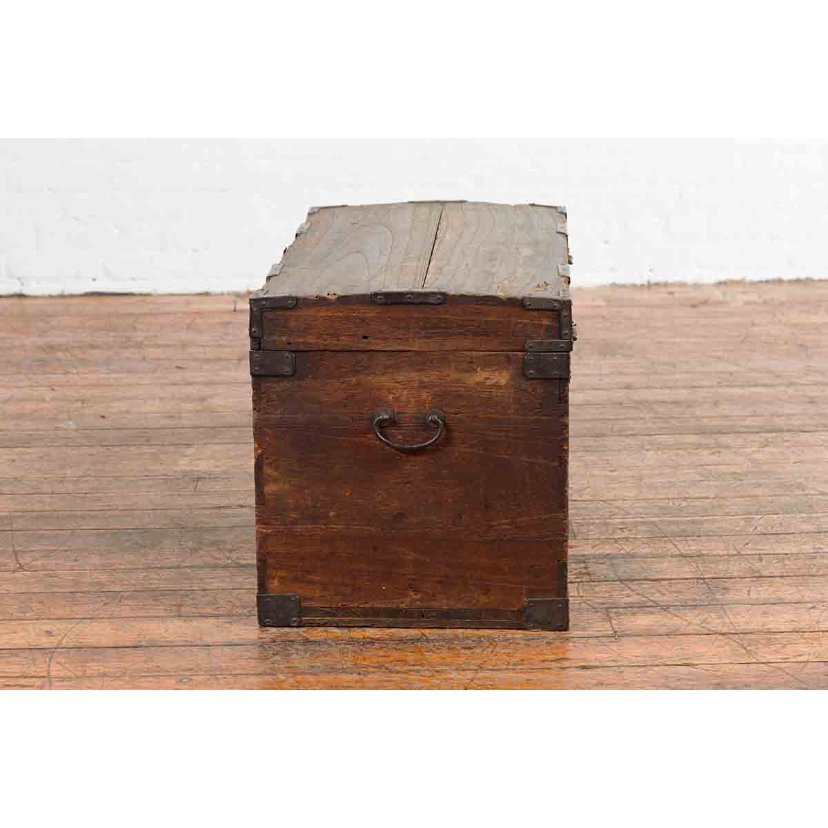 Japanese Meiji Period 19th Century Blanket Chest with Iron Hardware and Patina-14. Asian & Chinese Furniture, Art, Antiques, Vintage Home Décor for sale at FEA Home