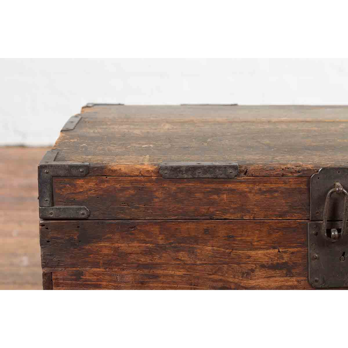 Japanese Meiji Period 19th Century Blanket Chest with Iron Hardware and Patina-5. Asian & Chinese Furniture, Art, Antiques, Vintage Home Décor for sale at FEA Home