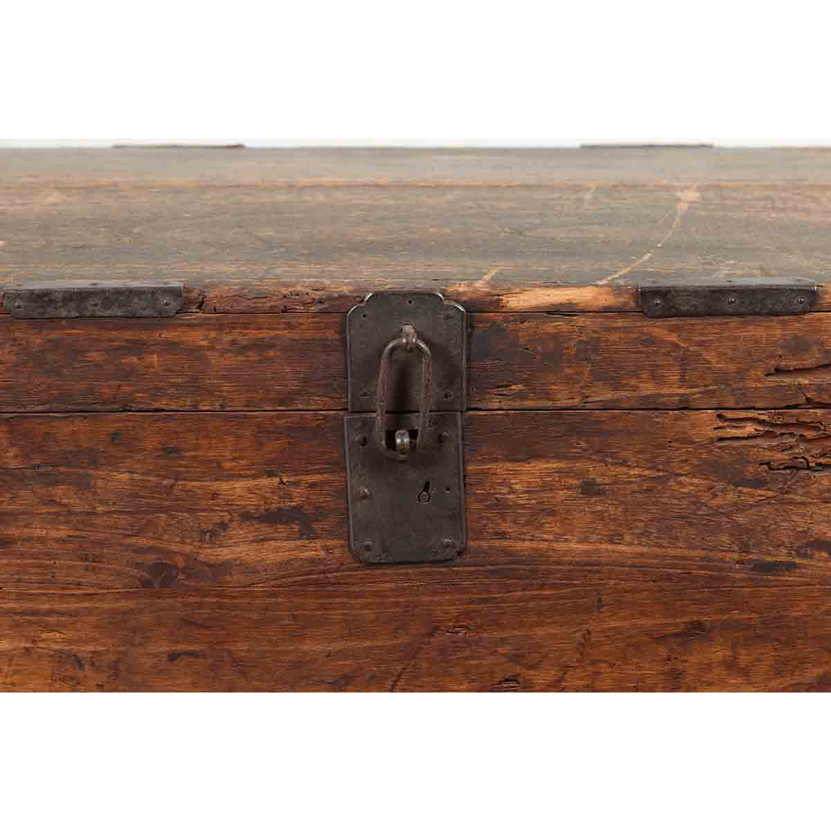 Japanese Meiji Period 19th Century Blanket Chest with Iron Hardware and Patina-9. Asian & Chinese Furniture, Art, Antiques, Vintage Home Décor for sale at FEA Home