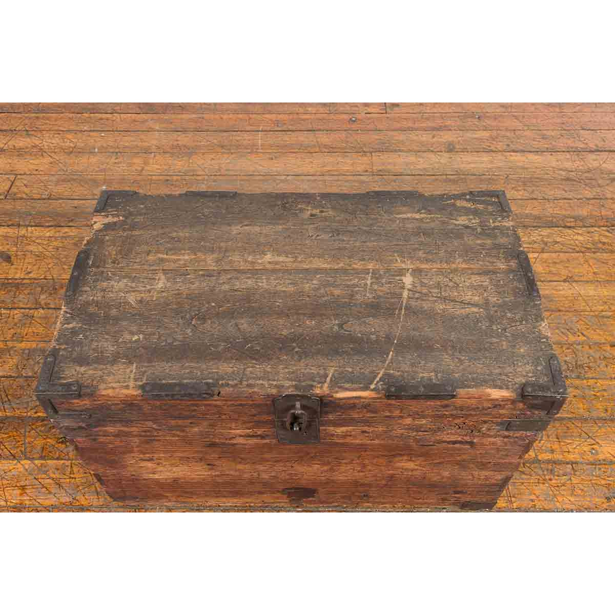 Japanese Meiji Period 19th Century Blanket Chest with Iron Hardware and Patina-10. Asian & Chinese Furniture, Art, Antiques, Vintage Home Décor for sale at FEA Home