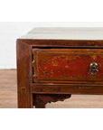 Chinese 19th Century Qing Dynasty Distressed Side Table with Cinnabar Underglaze-5. Asian & Chinese Furniture, Art, Antiques, Vintage Home Décor for sale at FEA Home