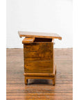 Small Chinese Qing Dynasty 19th Century Elmwood Two-Piece Storage Cabinet-4. Asian & Chinese Furniture, Art, Antiques, Vintage Home Décor for sale at FEA Home