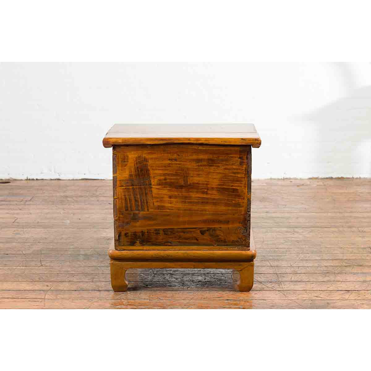 Small Chinese Qing Dynasty 19th Century Elmwood Two-Piece Storage Cabinet-13. Asian & Chinese Furniture, Art, Antiques, Vintage Home Décor for sale at FEA Home