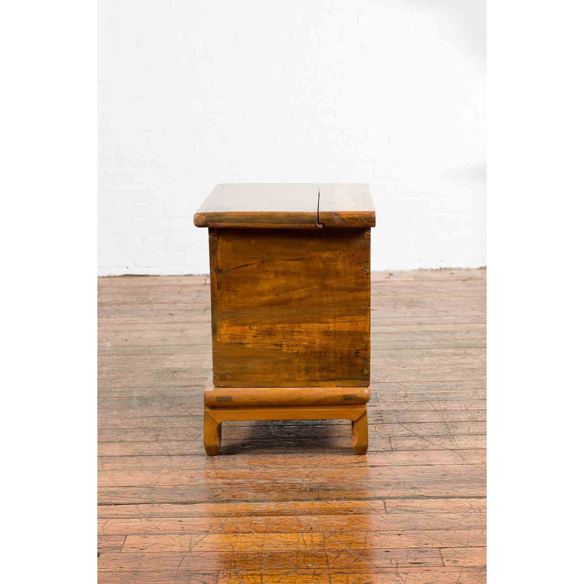 Small Chinese Qing Dynasty 19th Century Elmwood Two-Piece Storage Cabinet-14. Asian & Chinese Furniture, Art, Antiques, Vintage Home Décor for sale at FEA Home