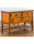Chinese Early 20th Century Sideboard with Three Drawers and Natural Finish-4. Asian & Chinese Furniture, Art, Antiques, Vintage Home Décor for sale at FEA Home