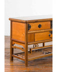 Chinese Early 20th Century Sideboard with Three Drawers and Natural Finish-5. Asian & Chinese Furniture, Art, Antiques, Vintage Home Décor for sale at FEA Home