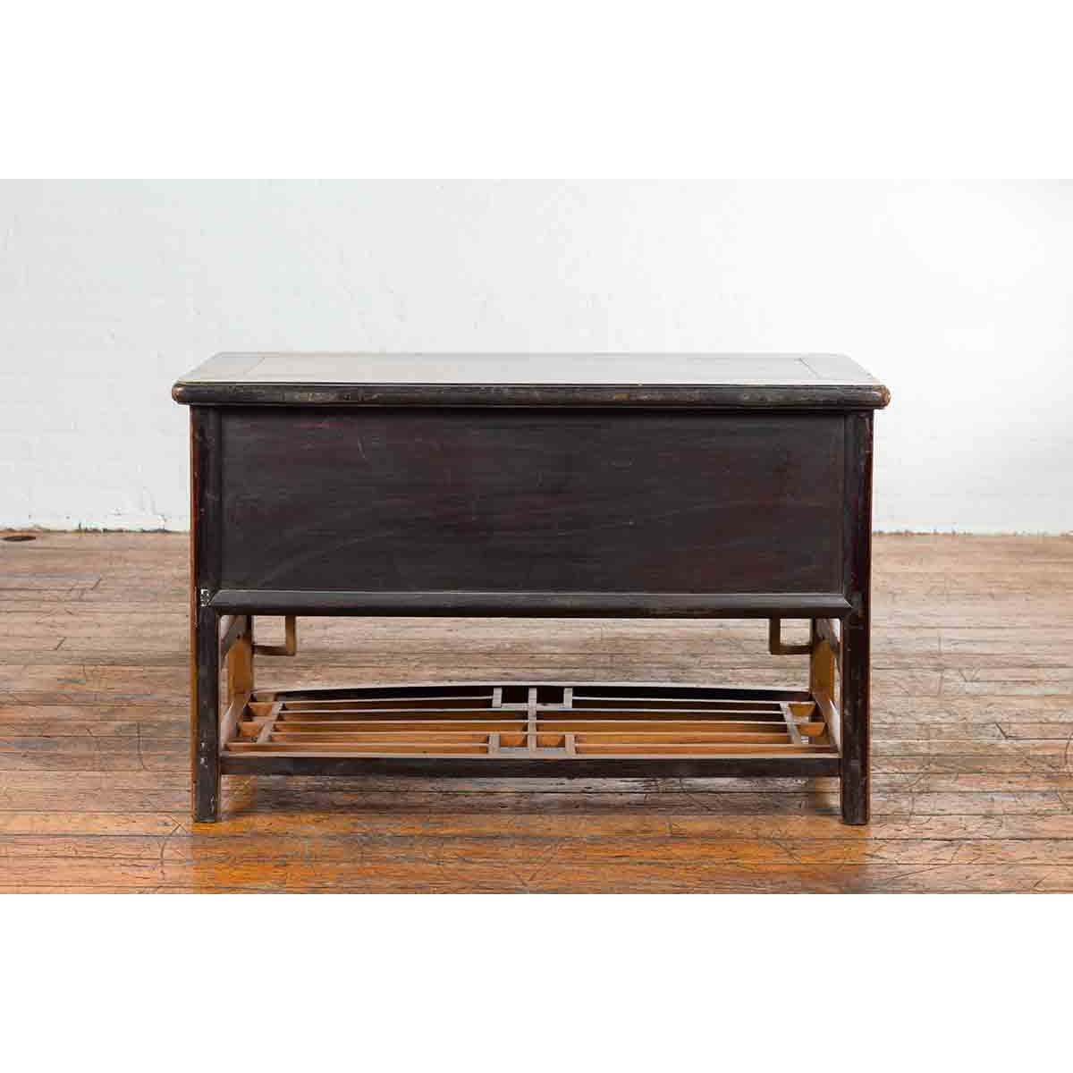 Chinese Early 20th Century Sideboard with Three Drawers and Natural Finish-15. Asian & Chinese Furniture, Art, Antiques, Vintage Home Décor for sale at FEA Home