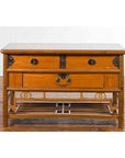 Chinese Early 20th Century Sideboard with Three Drawers and Natural Finish-2. Asian & Chinese Furniture, Art, Antiques, Vintage Home Décor for sale at FEA Home