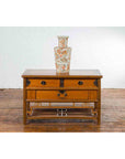 Chinese Early 20th Century Sideboard with Three Drawers and Natural Finish-3. Asian & Chinese Furniture, Art, Antiques, Vintage Home Décor for sale at FEA Home