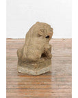 Chinese Qing Dynasty 19th Century Carved Stone Foo Dog Guardian Lion Sculpture-5. Asian & Chinese Furniture, Art, Antiques, Vintage Home Décor for sale at FEA Home