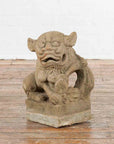 Chinese Qing Dynasty 19th Century Carved Stone Foo Dog Guardian Lion Sculpture-2. Asian & Chinese Furniture, Art, Antiques, Vintage Home Décor for sale at FEA Home