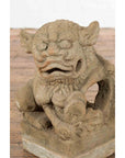 Chinese Qing Dynasty 19th Century Carved Stone Foo Dog Guardian Lion Sculpture-3. Asian & Chinese Furniture, Art, Antiques, Vintage Home Décor for sale at FEA Home