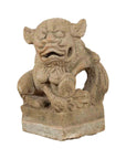 Chinese Qing Dynasty 19th Century Carved Stone Foo Dog Guardian Lion Sculpture-1. Asian & Chinese Furniture, Art, Antiques, Vintage Home Décor for sale at FEA Home