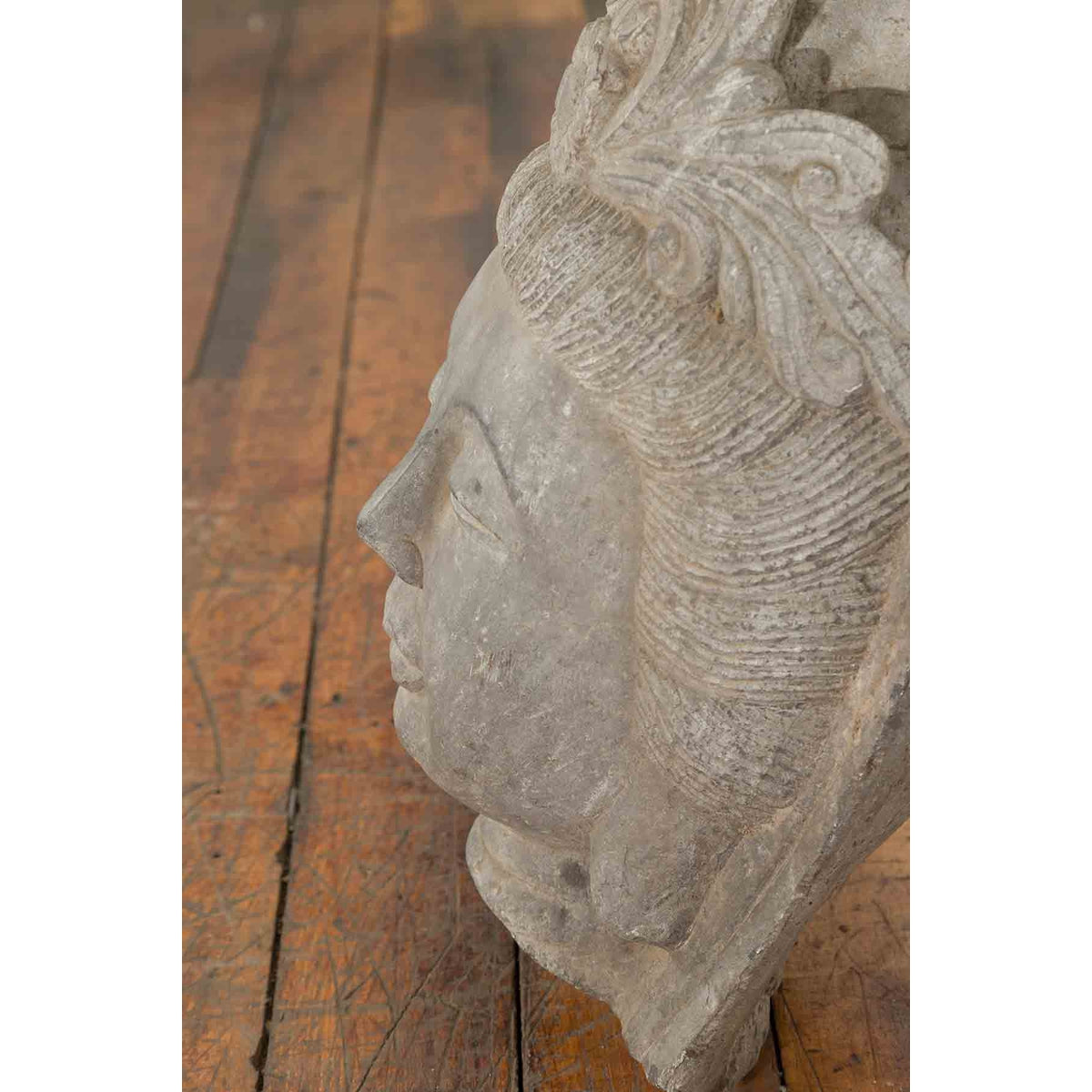 Chinese Vintage Carved Stone Bust of Guanyin, Bodhisattva of Compassion-7. Asian & Chinese Furniture, Art, Antiques, Vintage Home Décor for sale at FEA Home
