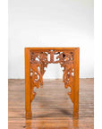 Vintage Chinese Style Indonesian Teak Wood Altar Table with Cloud-Carved Apron-11. Asian & Chinese Furniture, Art, Antiques, Vintage Home Décor for sale at FEA Home