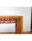 Vintage Chinese Style Indonesian Teak Wood Altar Table with Cloud-Carved Apron-6. Asian & Chinese Furniture, Art, Antiques, Vintage Home Décor for sale at FEA Home