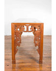 Vintage Chinese Style Indonesian Teak Wood Altar Table with Cloud-Carved Apron-8. Asian & Chinese Furniture, Art, Antiques, Vintage Home Décor for sale at FEA Home