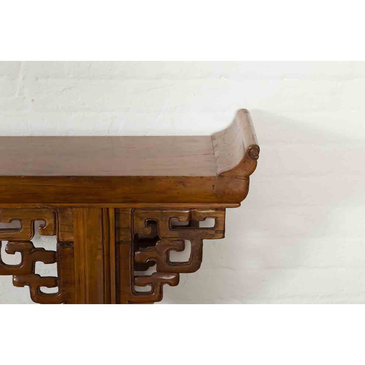 Qing Dynasty Console Table with Stacked Open Fretwork-8. Asian & Chinese Furniture, Art, Antiques, Vintage Home Décor for sale at FEA Home