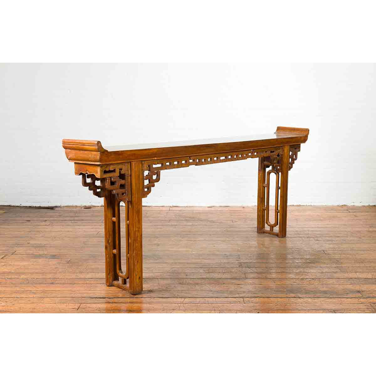 Qing Dynasty Console Table with Stacked Open Fretwork-9. Asian & Chinese Furniture, Art, Antiques, Vintage Home Décor for sale at FEA Home