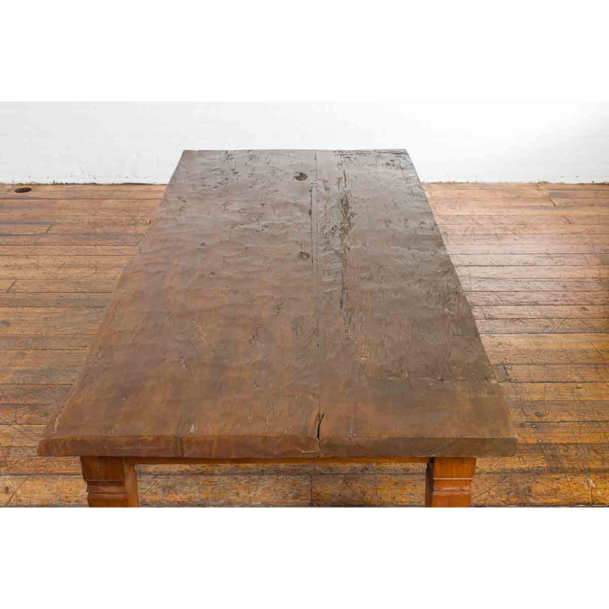Rustic Indonesian 19th Century Coffee Table Made from a Slab of Wood-11. Asian & Chinese Furniture, Art, Antiques, Vintage Home Décor for sale at FEA Home