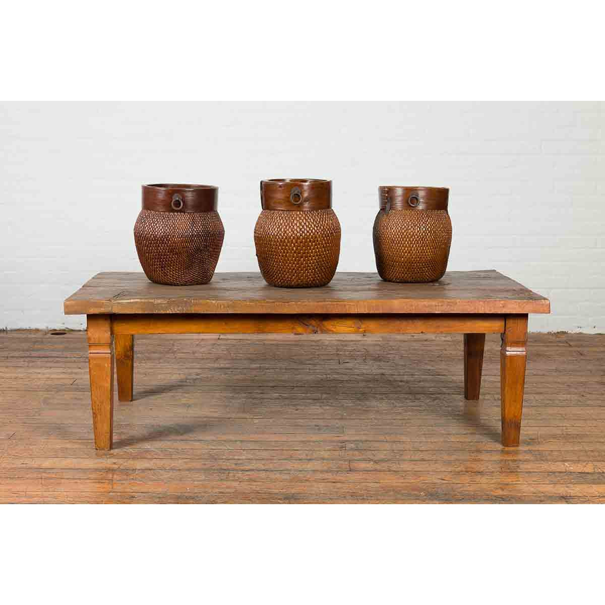 Rustic Indonesian 19th Century Coffee Table Made from a Slab of Wood-4. Asian & Chinese Furniture, Art, Antiques, Vintage Home Décor for sale at FEA Home
