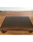Chinese Antique Elmwood Coffee Table with Scrolling Feet and Humpback Stretchers-8. Asian & Chinese Furniture, Art, Antiques, Vintage Home Décor for sale at FEA Home