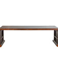 Chinese Vintage Wooden Waterfall Coffee Table with Distressed Patina and Scrolls-1. Asian & Chinese Furniture, Art, Antiques, Vintage Home Décor for sale at FEA Home