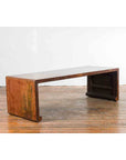 Chinese Vintage Wooden Waterfall Coffee Table with Distressed Patina and Scrolls-6. Asian & Chinese Furniture, Art, Antiques, Vintage Home Décor for sale at FEA Home