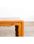 Low Vintage Elmwood Waterfall Console Table with Carved Apron & Legs-8. Asian & Chinese Furniture, Art, Antiques, Vintage Home Décor for sale at FEA Home