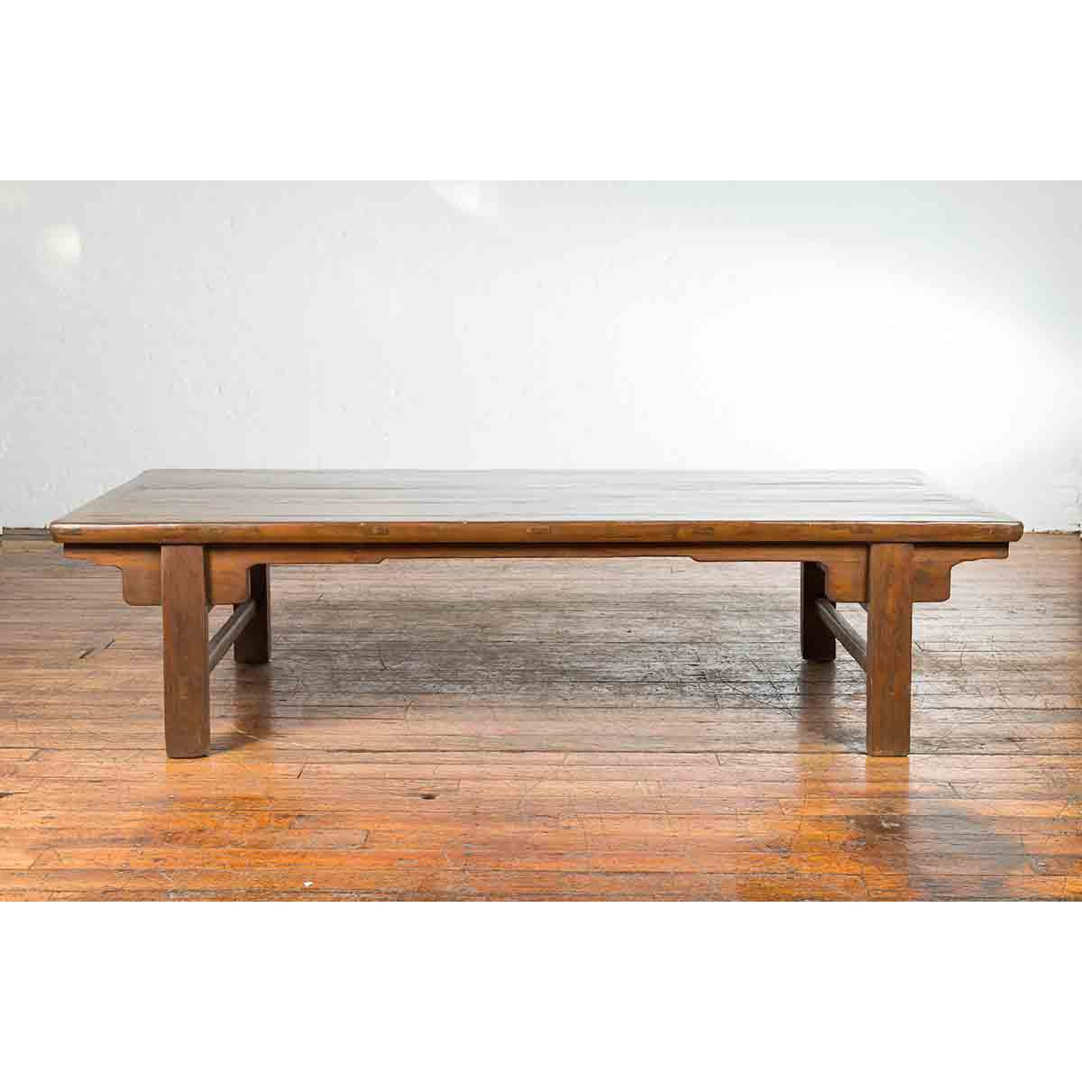 Chinese Qing Dynasty 19th Century Wide Coffee Table with Carved Spandrels-9. Asian & Chinese Furniture, Art, Antiques, Vintage Home Décor for sale at FEA Home