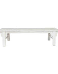 Chinese Vintage Whitewashed Coffee Table with Carved Spandrels and Stretchers-1. Asian & Chinese Furniture, Art, Antiques, Vintage Home Décor for sale at FEA Home