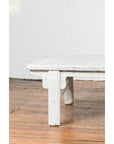 Chinese Vintage Whitewashed Coffee Table with Carved Spandrels and Stretchers-4. Asian & Chinese Furniture, Art, Antiques, Vintage Home Décor for sale at FEA Home