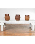 Chinese Vintage Whitewashed Coffee Table with Carved Spandrels and Stretchers-3. Asian & Chinese Furniture, Art, Antiques, Vintage Home Décor for sale at FEA Home