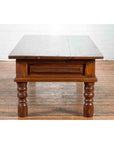 Vintage Indian Wooden Coffee Table with Two Drawers and Baluster Legs-8. Asian & Chinese Furniture, Art, Antiques, Vintage Home Décor for sale at FEA Home