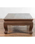 Vintage Thai Chow Legs Coffee Table with Carved Apron and Brown Patina-12. Asian & Chinese Furniture, Art, Antiques, Vintage Home Décor for sale at FEA Home