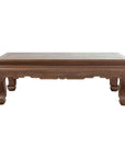 Vintage Thai Chow Legs Coffee Table with Carved Apron and Brown Patina-1. Asian & Chinese Furniture, Art, Antiques, Vintage Home Décor for sale at FEA Home