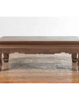 Vintage Thai Chow Legs Coffee Table with Carved Apron and Brown Patina-3. Asian & Chinese Furniture, Art, Antiques, Vintage Home Décor for sale at FEA Home
